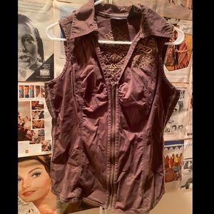 Harley Davidson cotton embroidery brown vest, size M